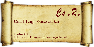 Csillag Ruszalka névjegykártya